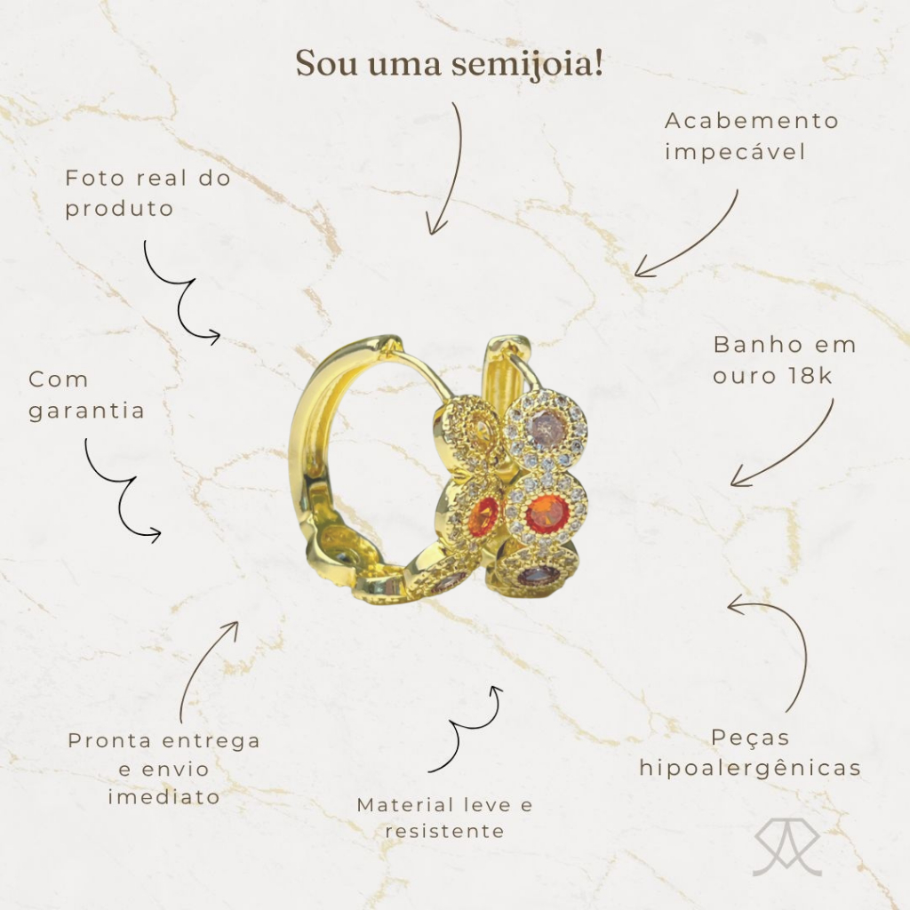 Brinco Argola com Cravejados - Imagem 7
