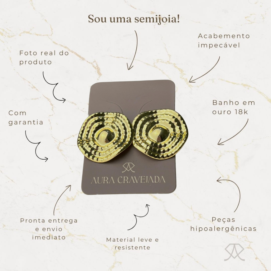 Brinco Orgâncio Martelado - Imagem 7