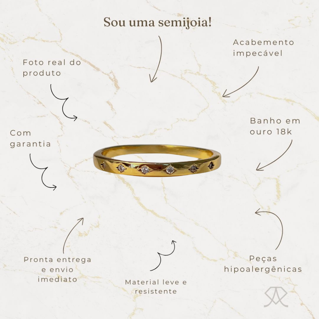 Anel com Zircônias Cristal - Imagem 5