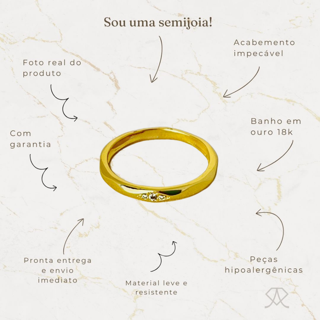 Anel Aro Navete Zircônias - Imagem 5