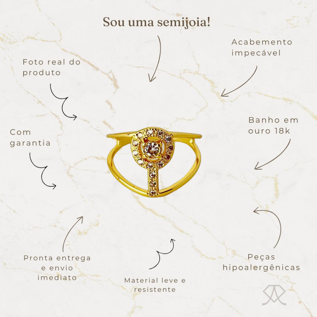 Anel Aro Duplo Vazado Zircônia - Imagem 7