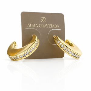 Brinco Meia Lua com Strass