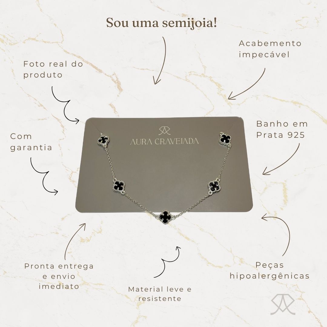 Chocker 5 Trevo Preto - Imagem 7