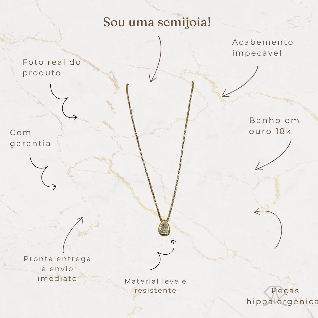 Colar Gota de Zircônia - Imagem 8