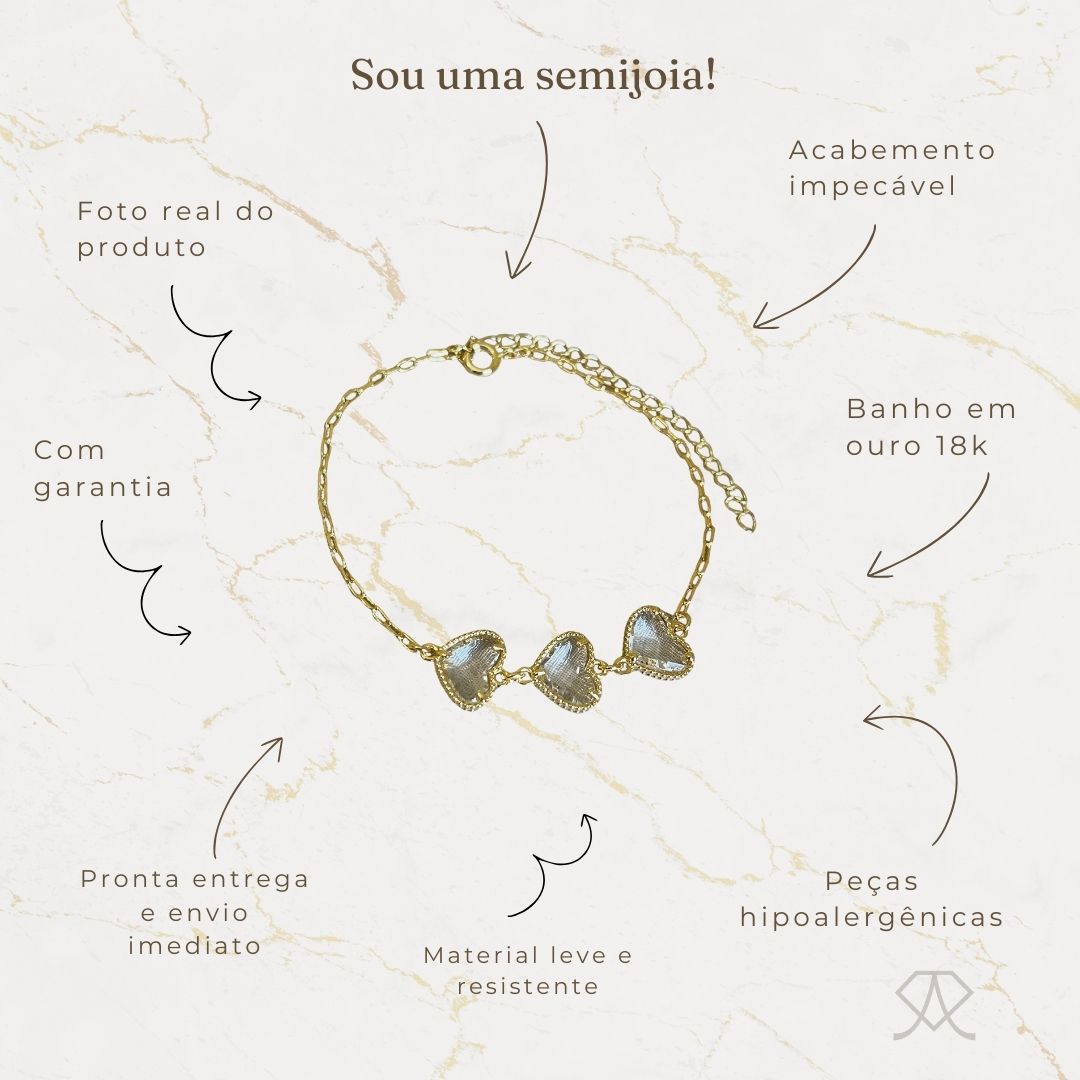 Pulseira Cartier 3 Corações - Imagem 5